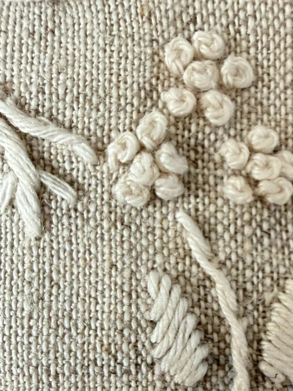 NEW Linen Europoean Toilet Paper Holder, Embroidered Flowers & Detail